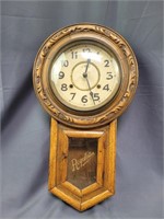 Carved Wooden Regulator Wall Clock