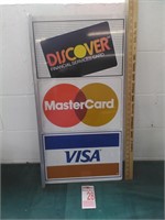 Double Sided Metal Credit Card Sign