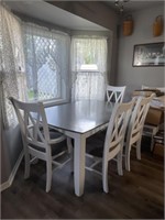 Dining Room Table, 5 Chairs, Bench