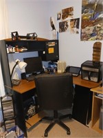 Computer Desk, Chair, Monitor, Vizio TV