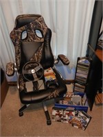 Camo Gaming Chair, NASCAR Game Wheel
