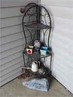 Outdoor Corner Shelf, Yard Decor