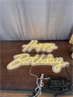 Light up happy birthday sign