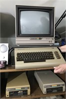 Commodore 1702 Monitor, 64 Keyboard, Two 1541