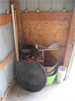 Group that includes 5 gallon buckets, wood and