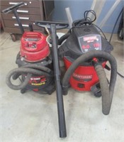 (2) Wet/dry vacuums including Craftsman and Shop