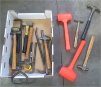 Lot of various hammers including claw hammer,