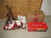 (4) Boxes of Christmas décor including Kirkland's