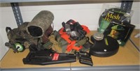 Shelf that includes backpack, field dressing