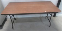 (2) Wood tables with folding legs. Measures 6'