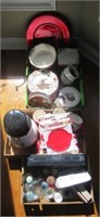 (3) Boxes that includes Christmas dishware,
