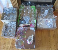 (5) Boxes that includes clear glass, stemware,