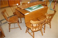 Maple Folding Top Table- 6 Matching Chairs & More
