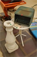 Cement Plant Pedastal, Bird House & Outdoor Table