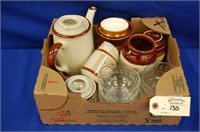 Porcelain Tea Set, bean pot, sugar & creamer bowl