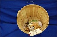 Bushel Basket with Sea Shells & Decor