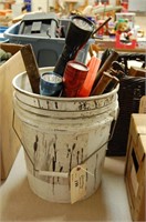 Bucket of Chisels, Files, 200' Tape Rolls & Misc