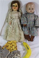 Two Vintage Dolls, Bride and Baby Doll