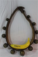 Antique 11-Brass Bells Horse Collar
