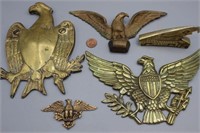 Collection 5 Brass Eagle Emblems