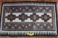 Navajo "Crosses and Feathers" Rug 38" x 62"