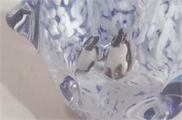 Amazing Penguins Inside Penguin Cobalt Art Glass