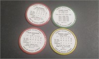 Four 1961 Shirriff Hockey Coins Incl. Jacques
