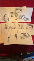 Dozens of Elvis pencil drawings
