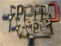 (13) Assorted C-Clamps