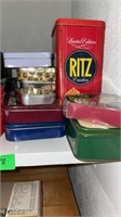 Group of Various Type/Size Tins: Ritz 
Cracker