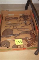 Vintage Tools / Locks / Weights Lot