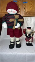 Scottish Santa and Stuffed Snowman