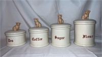 Ceramic Canisters - Pig Theme
 Set of 4