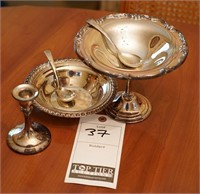 2x Sterling Silver Serving Bowls w/ Spoons
