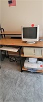 METAL AND WOOD COMPUTER DESK ONLY