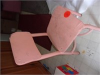 PINK WOOD CHILDS CHAIR