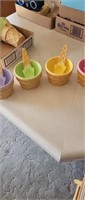 DECORATIVE ICE CREAM CONE DISHES AND SPOONS