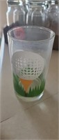 8 PC GLASS SET WITH MATCHING PITCHER, 4 GOLF