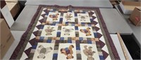 48 X 58 STICHED QUILT, BEAR, ONE SIDE