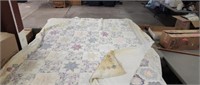 2 SLIGHTLY DAMAGED QUILTS, HAND MADE 96X80 INCH