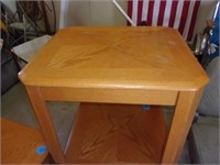 2 MATCHING END TABLES AND COFFEE TABLE, WOOD