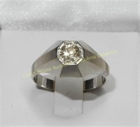 14K White gold diamond (0.77cts) ring, Bague en
