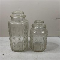 Old Embossed Glass Cannister Set