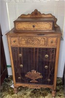 Early Walnut Ornate Enlay Dresser-5 Drawer