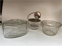 Vintage Mayonnaise & Sugar Glass Containers & Egg