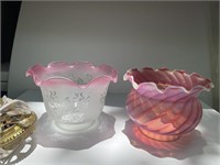 Glass Swirl & Floral lamp globes