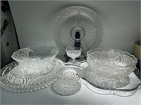 Glass Platters Miss American Divided Setver