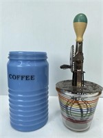 Vintage Kitchen Beater & Coffee Canister without