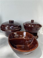 Vintage Marcrest Two Bowls One with Pedestal &