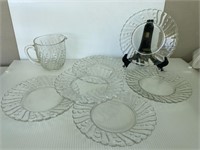 Vintage Oyster & Pearl Plates & Pitcher matching